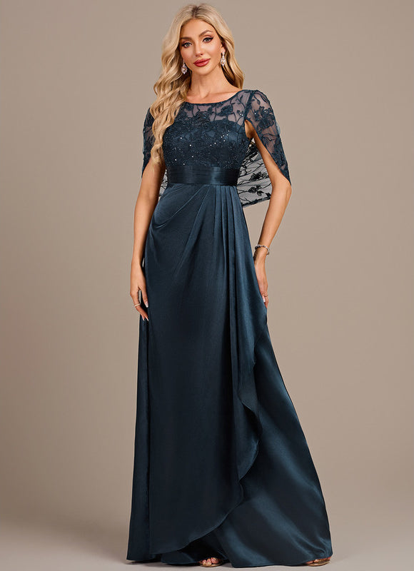 Robe Portefeuille Satin Émeraude - gallery 2