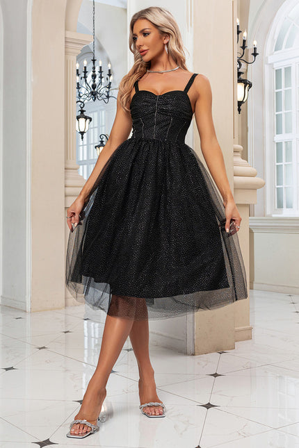Robe Portefeuille Tulle Pailleté - gallery 4