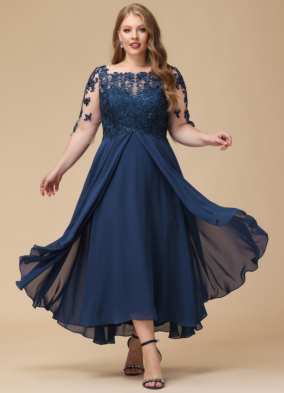Robe Portefeuille Évasée Marine - gallery 8