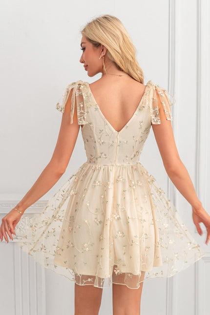 Robe Portefeuille Tulle Brodée - gallery 2