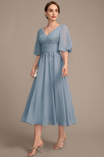 Robe Portefeuille Chiffon Céleste - gallery 3