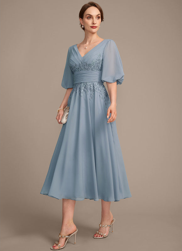 Robe Portefeuille Chiffon Céleste - gallery 3
