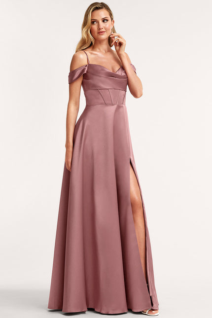 Robe Portefeuille Satin Rose - gallery 1
