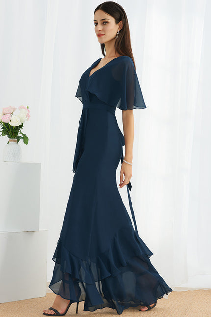 Robe Portefeuille Vaporeuse Marine - gallery 4