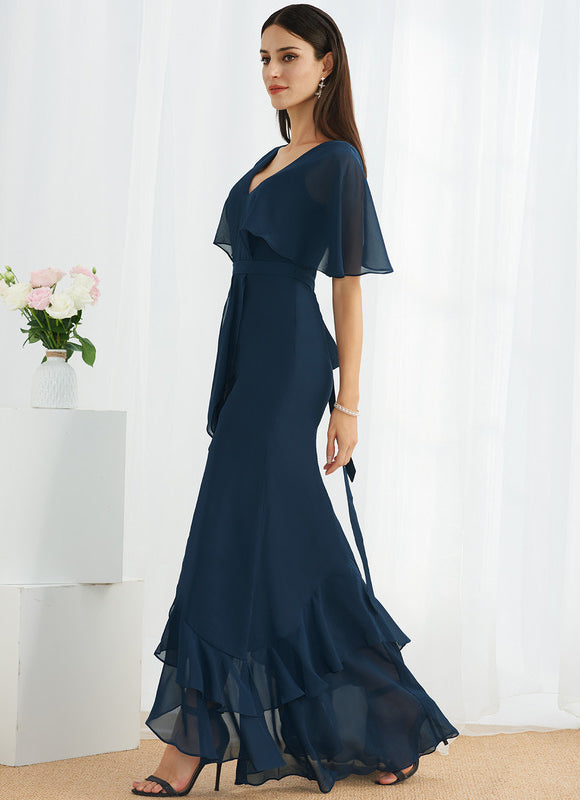 Robe Portefeuille Vaporeuse Marine - gallery 4