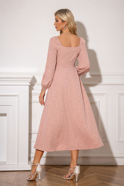 Robe Portefeuille Midi Rose Élégante - gallery 2