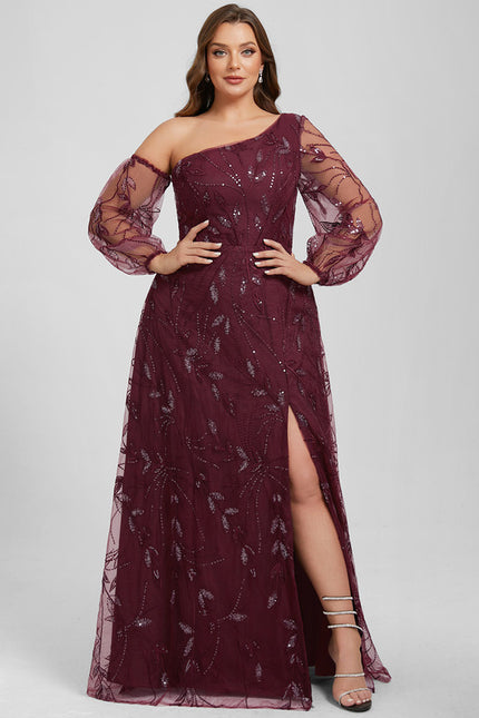 Robe Portefeuille Bordeaux Pailletée - gallery 9