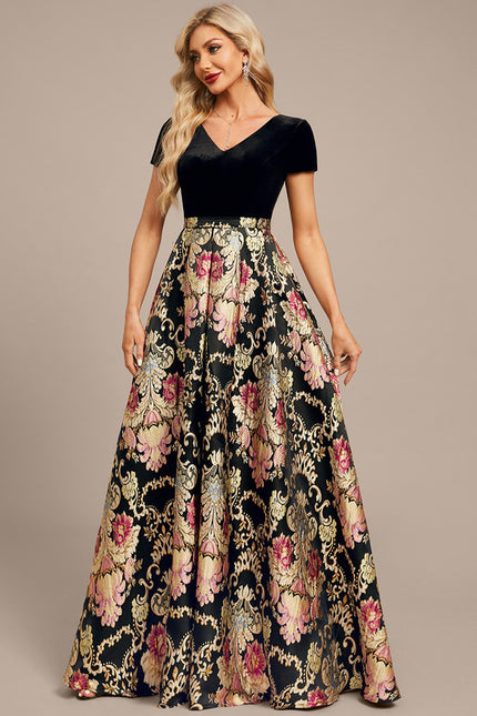 Robe Portefeuille Velours Floral - gallery 4
