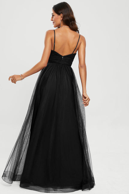 Robe Portefeuille Tulle Noir Chic - gallery 2