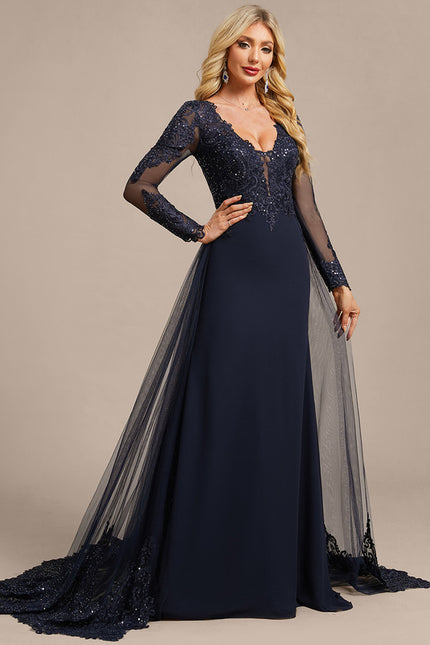 Robe Portefeuille Élégante Marine - gallery 5