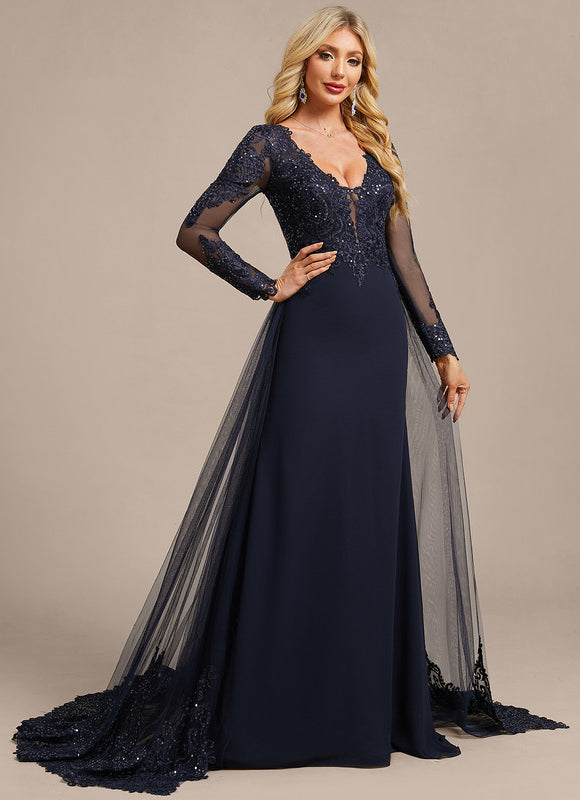 Robe Portefeuille Élégante Marine - gallery 5