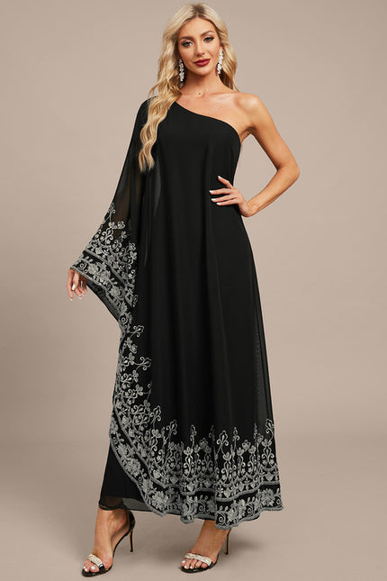 Robe Portefeuille Élégante Noire - gallery 4