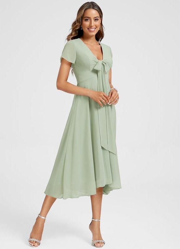 Robe Portefeuille Fluide Verte - gallery 5