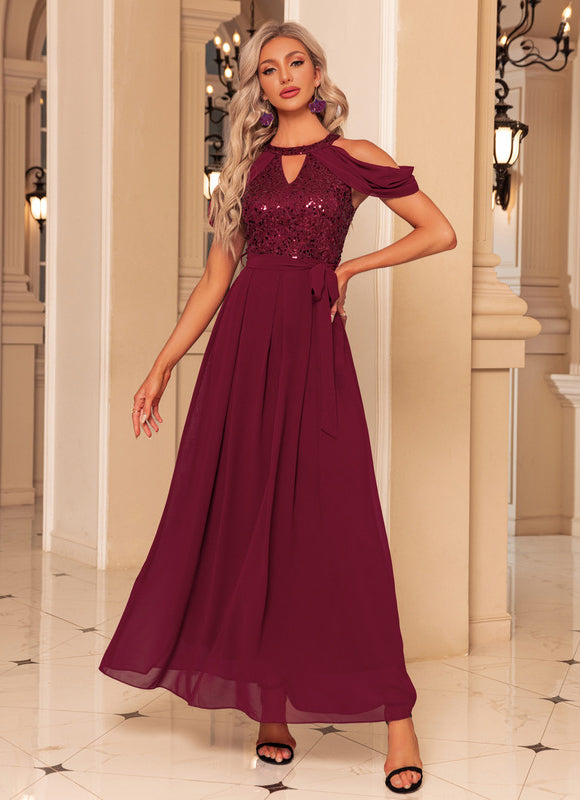 Robe Portefeuille Bordeaux Scintillante