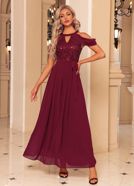 Robe Portefeuille Bordeaux Scintillante