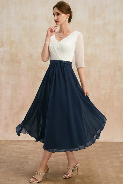 Robe Portefeuille Bleue Marine - gallery 4