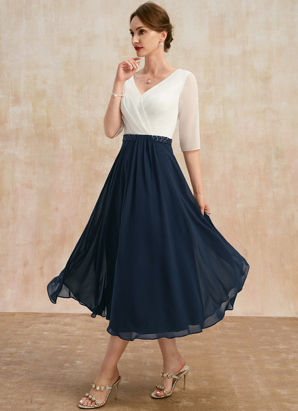 Robe Portefeuille Bleue Marine - gallery 4