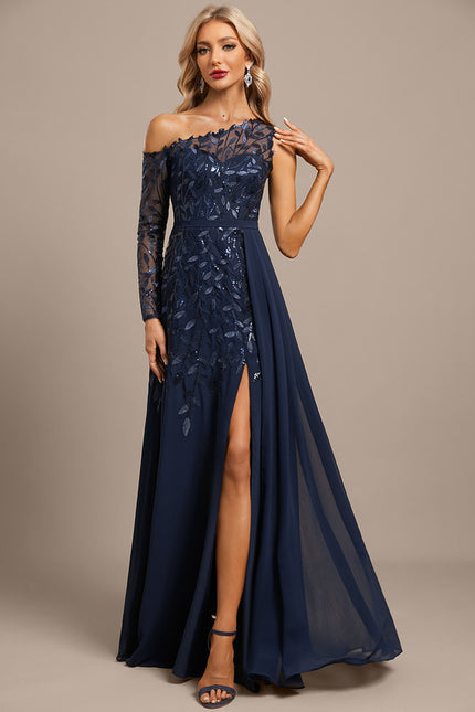 Robe Portefeuille Asymétrique Scintillante - gallery 2