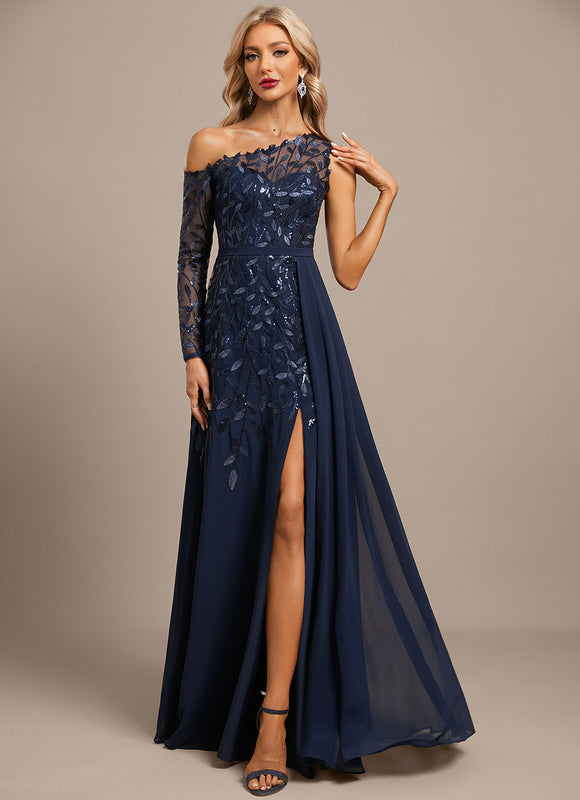 Robe Portefeuille Asymétrique Scintillante - gallery 2