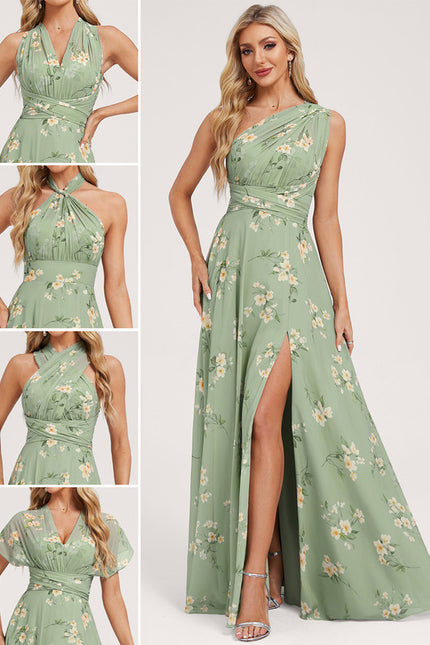 Robe Portefeuille Fleurie Poudrée