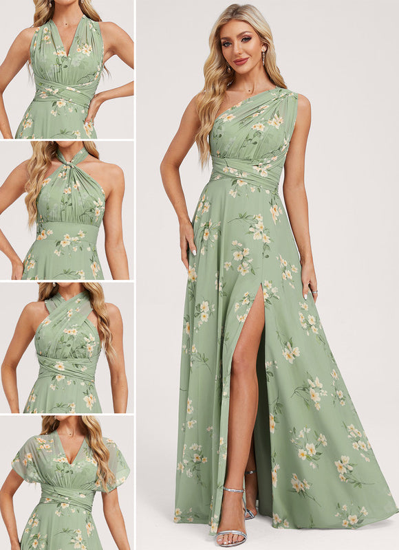 Robe Portefeuille Fleurie Poudrée