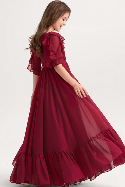 Robe Portefeuille Volants Bordeaux - gallery 1