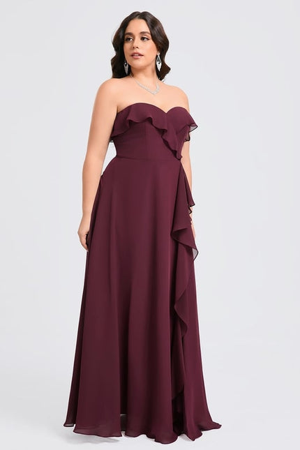Robe Portefeuille Flottante Bordeaux - gallery 8