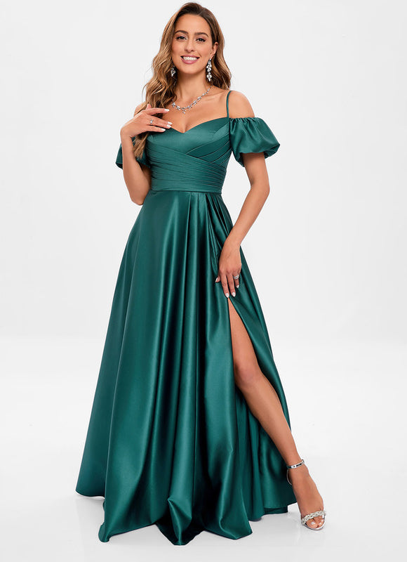 Robe Portefeuille Satin Azur - gallery 1