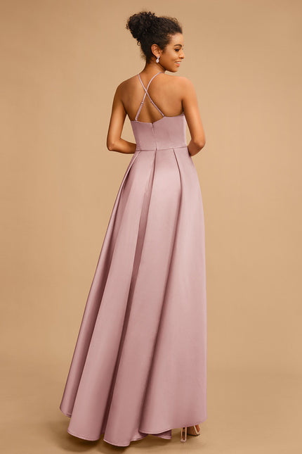 Robe Portefeuille Asymétrique Rose - gallery 4