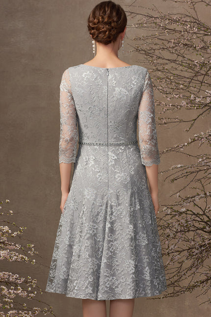 Robe Portefeuille Grise Florale - gallery 6