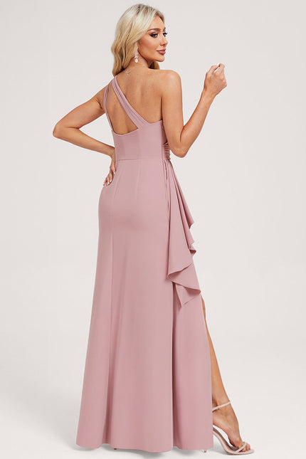 Robe Portefeuille Asymétrique Rose Chic - gallery 1