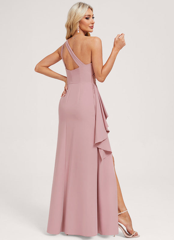 Robe Portefeuille Asymétrique Rose Chic - gallery 1