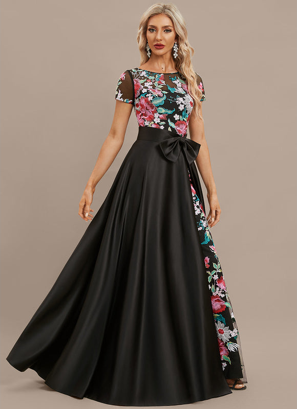 Robe Portefeuille Satinée Fleurie - gallery 3