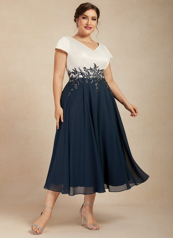 Robe Portefeuille Élégance Marine Satinée - gallery 8