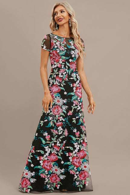 Robe Portefeuille Satinée Fleurie - gallery 7