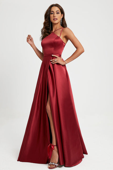 Robe Portefeuille Satin Ciel Sanglant - gallery 1