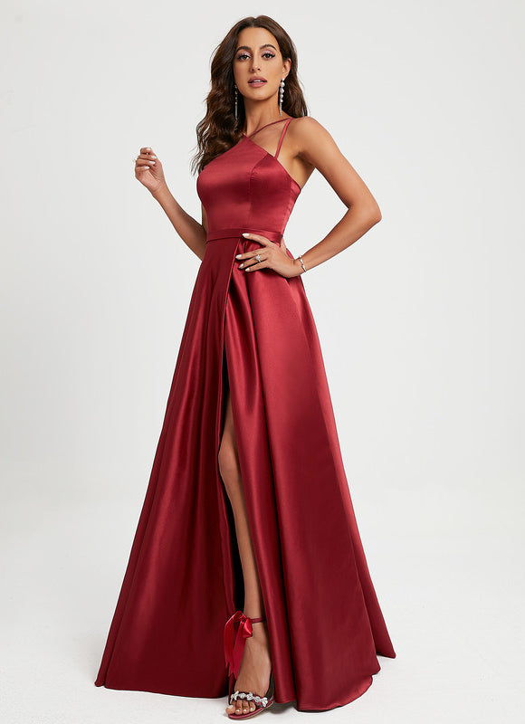 Robe Portefeuille Satin Ciel Sanglant - gallery 1