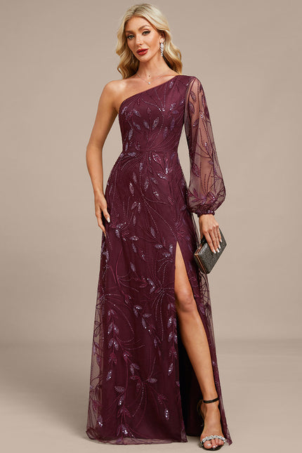Robe Portefeuille Bordeaux Pailletée - gallery 6