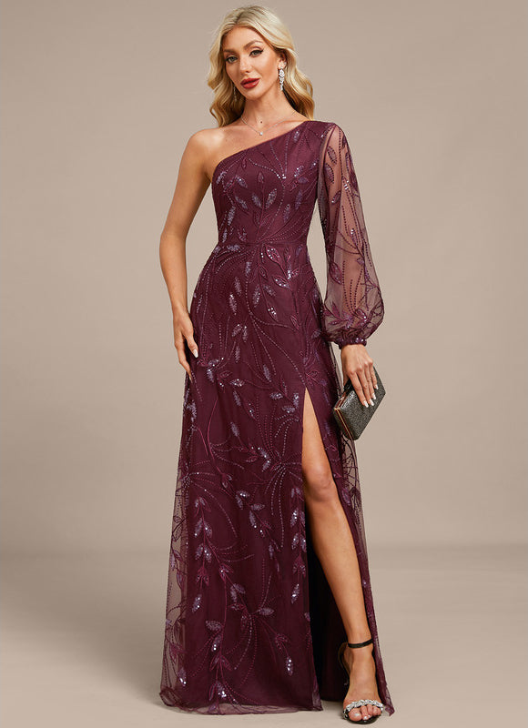 Robe Portefeuille Bordeaux Pailletée - gallery 6