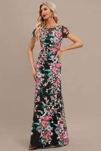Robe Portefeuille Satinée Fleurie - gallery 6