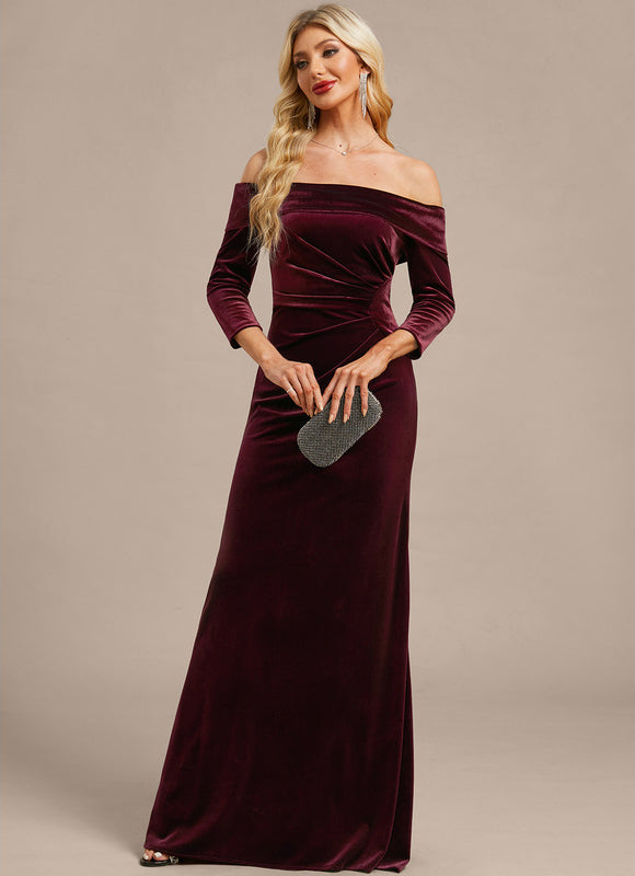 Robe Portefeuille Velours Bordeaux - gallery 2