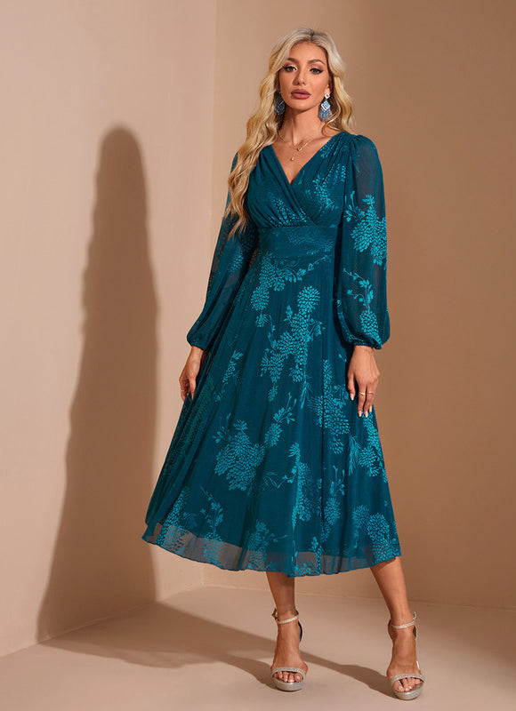 Robe Portefeuille Émeraude Fluide - gallery 3