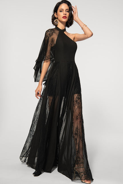 Robe Portefeuille Noire Éthérée - gallery 1