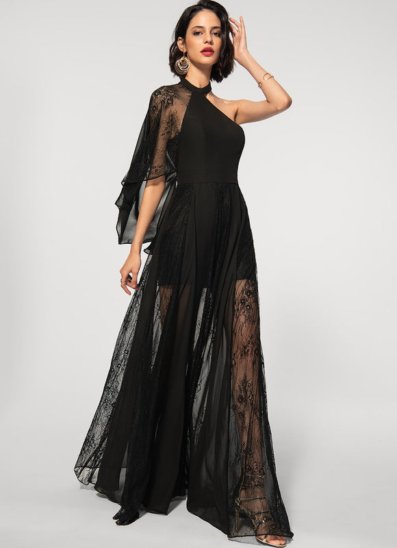 Robe Portefeuille Noire Éthérée - gallery 1