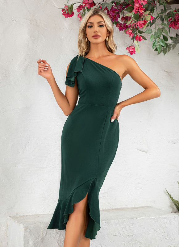 Robe Portefeuille Moulante Asymétrique - gallery 3