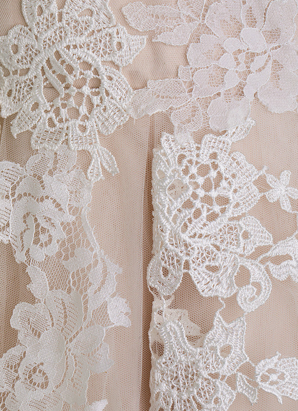Robe Portefeuille Tulle Dentelle - gallery 1