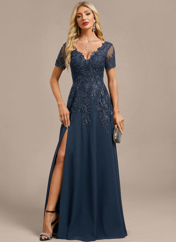 Robe Longue Portefeuille Bleu Marine - gallery 2