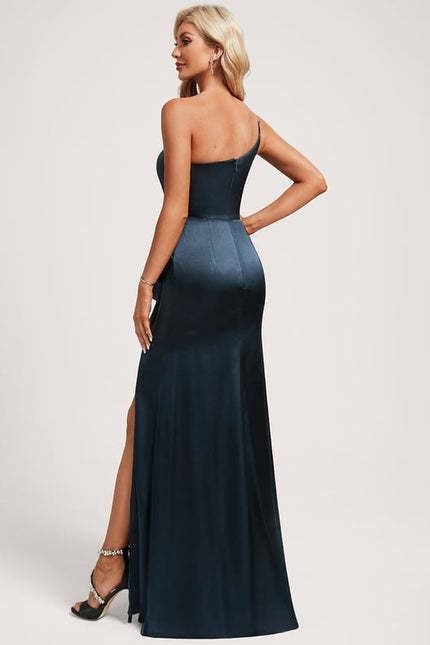Robe Portefeuille Satin Drapée - gallery 4