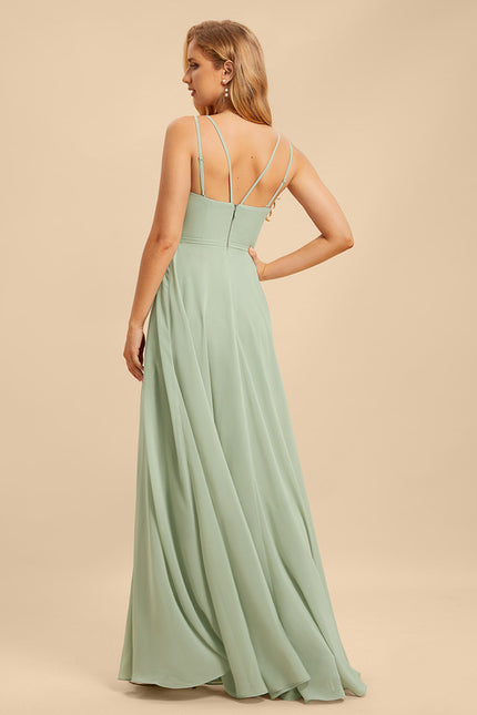 Robe Portefeuille Mousseline Vert - gallery 1