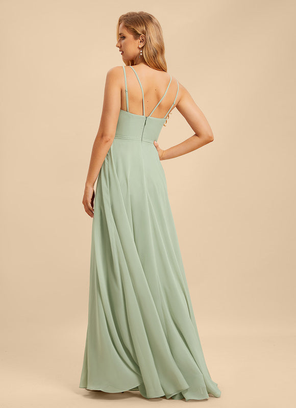 Robe Portefeuille Mousseline Vert - gallery 1